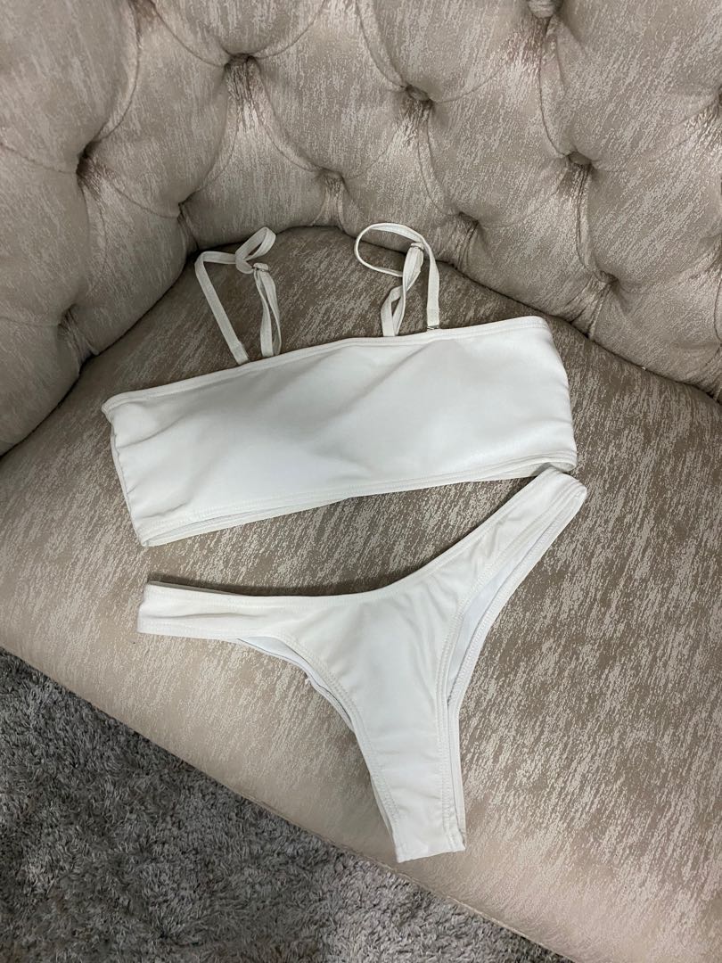 White Bikini Small Women S Fashion Swimwear Bikinis Swimsuits On