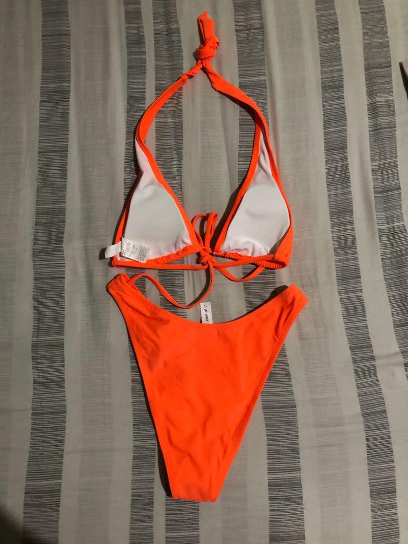 Esseantial Darcy Bikini Set Neon Orange High Cut Bikini Women S