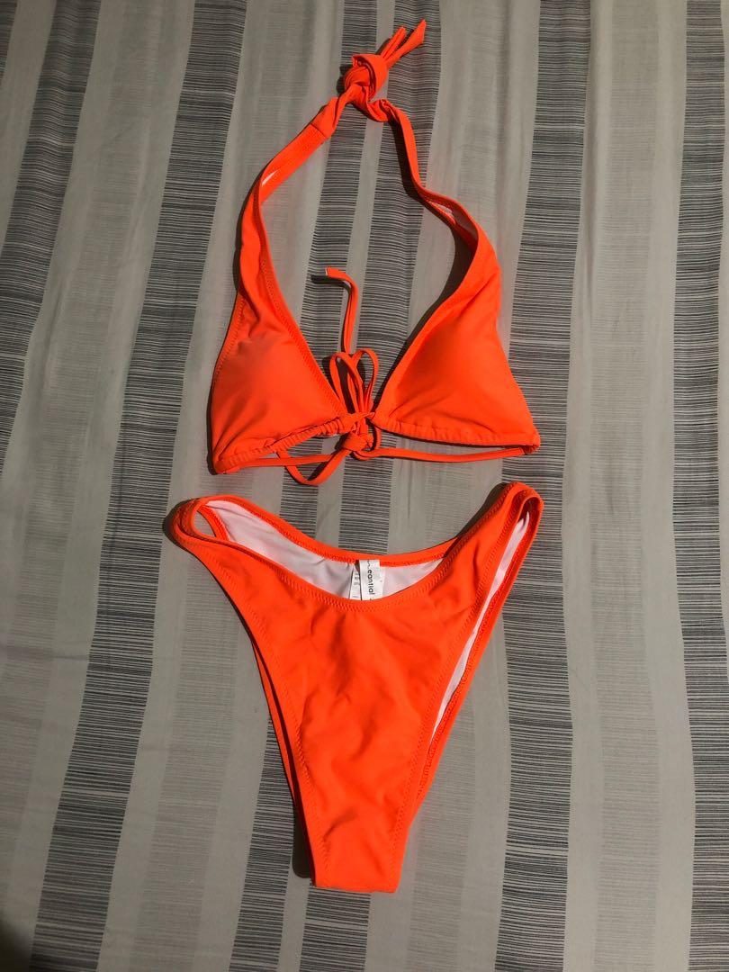 Esseantial Darcy Bikini Set Neon Orange High Cut Bikini Women S