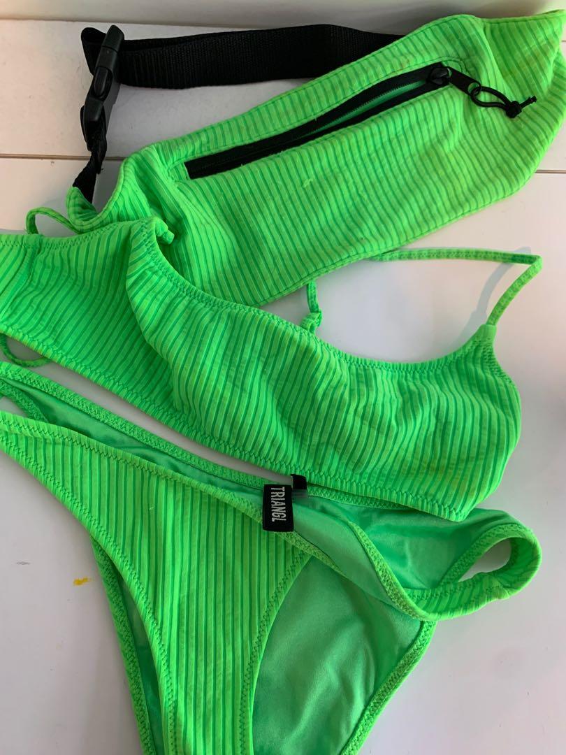 ORIGINAL TRIANGL Bikini Belt Bag Neon Green Women S Fashion