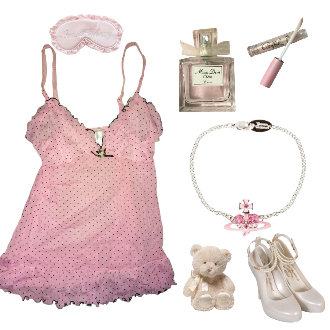 Mesh See Through Baby Pink Coquette Top Slip Top Lingerie Y2k Women S Fashion Tops Sleeveless