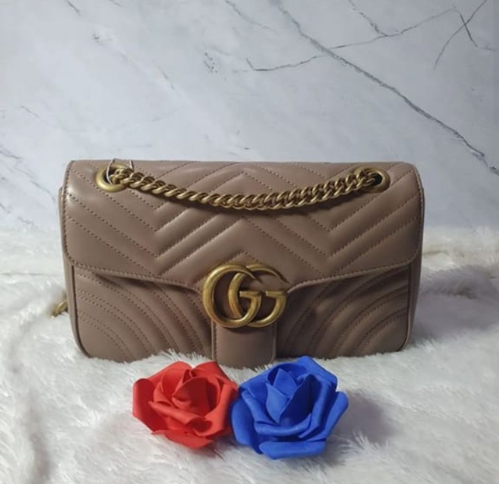 New Gucci Marmont Small Nude Barang Mewah Tas Dompet Di Carousell
