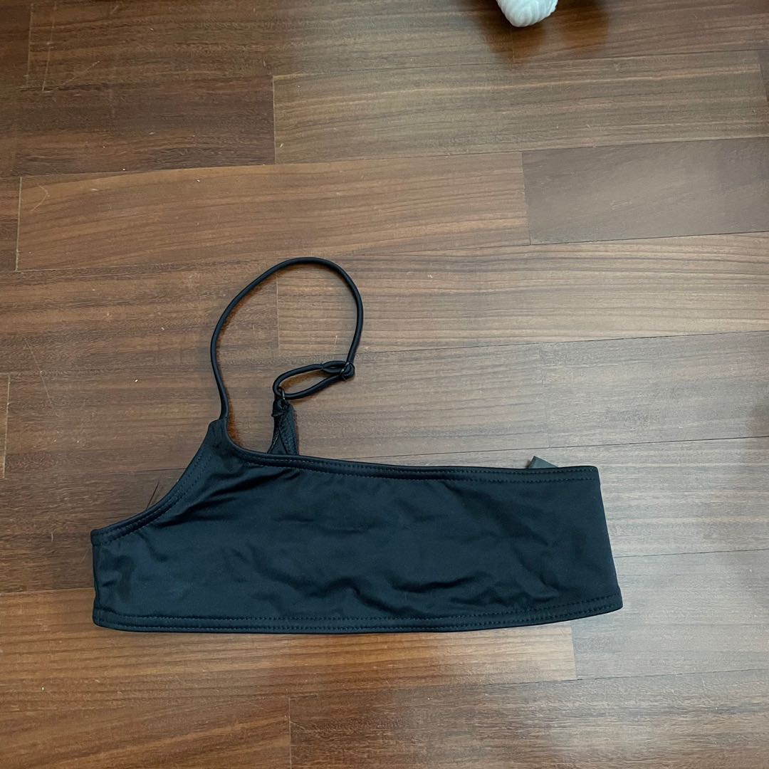 Collusion One Shoulder Toga Asymmetry Black Bikini Top Women S Fashion Swimwear Bikinis
