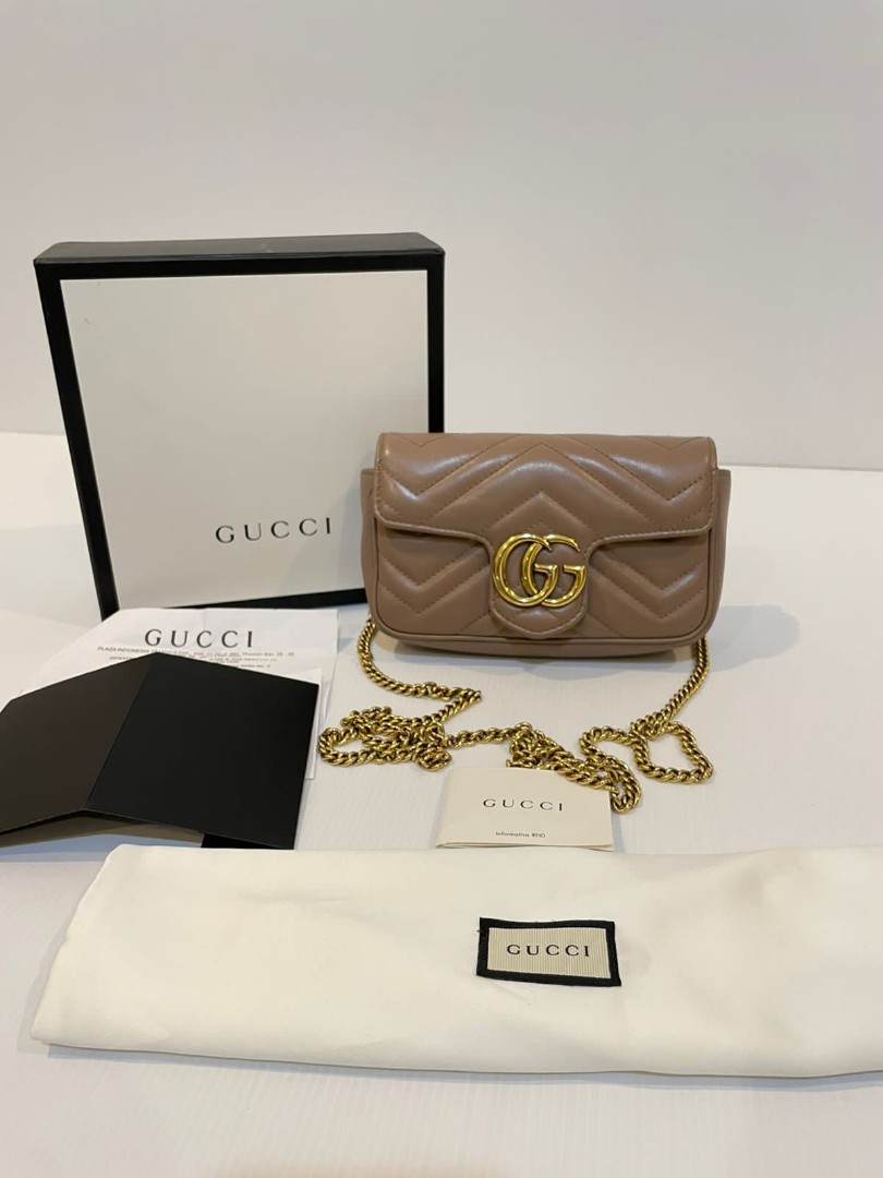 Fast Sale Preloved Gucci Supermini Nude Ghw Sz X X Cm