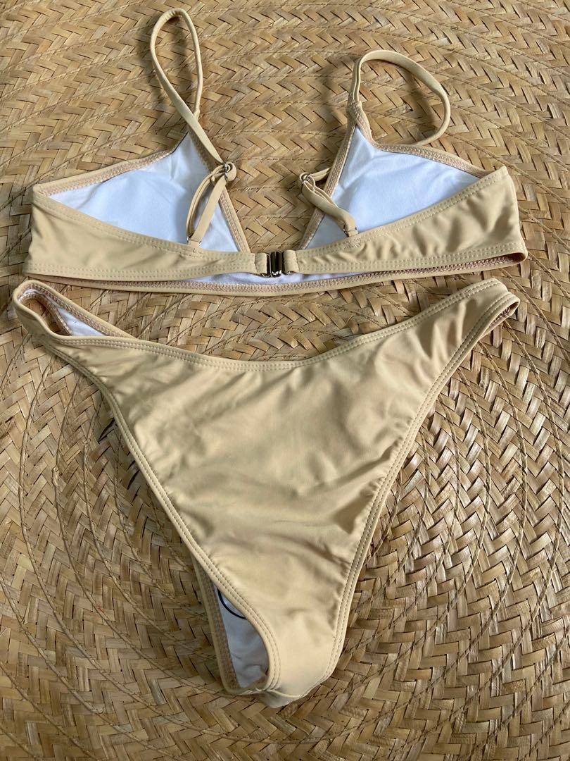 Large Shein Nude 3in1 With Cover Up Swimsuit Swimwear Two Piece Women