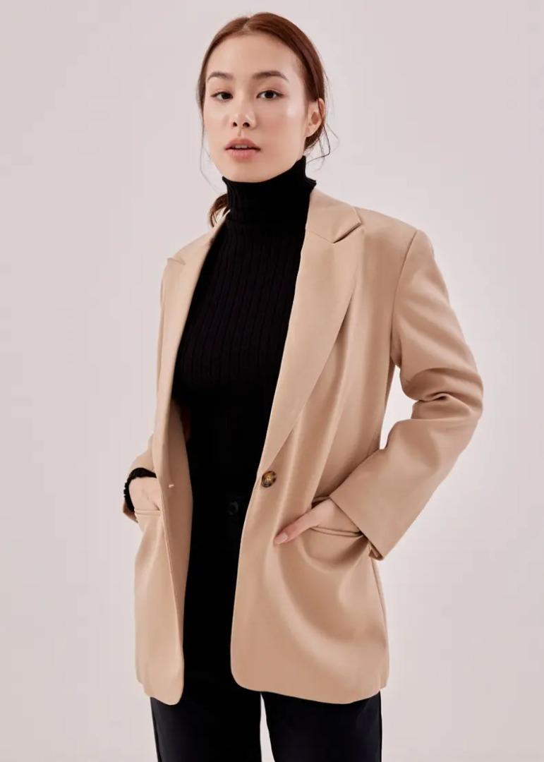 Love Bonito Nude Blazer S Women S Fashion Coats Jackets And