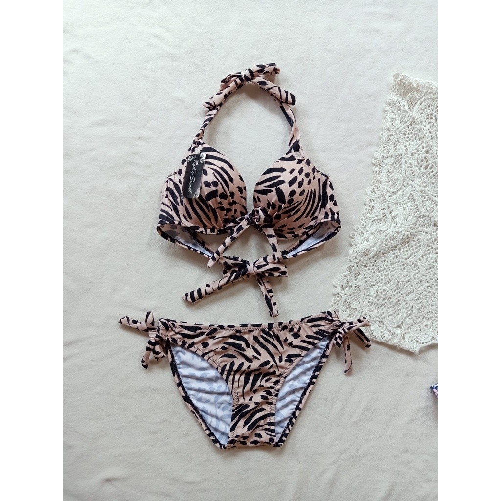 Bikini Pantai Busa Push Up Berkawat Loreng Coklat Fesyen Wanita Pakaian Wanita Lainnya Di
