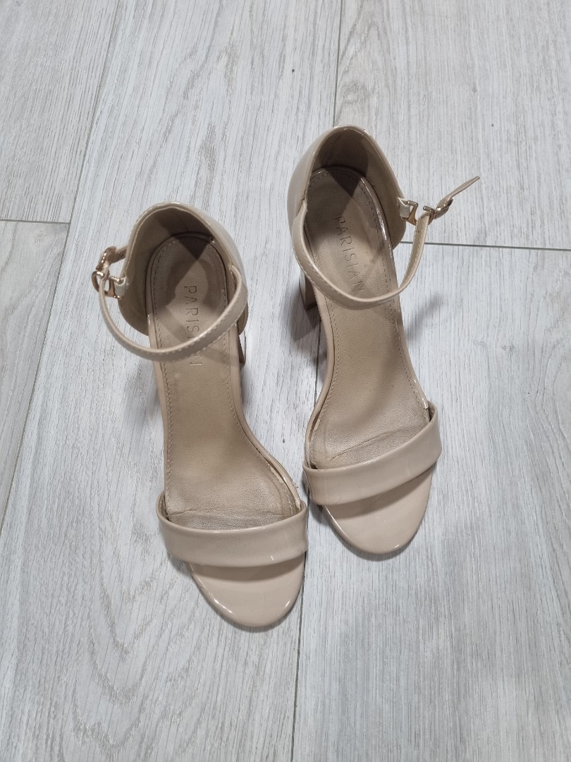 Parisian Nude Block Heels Women S Fashion Footwear Heels On Carousell