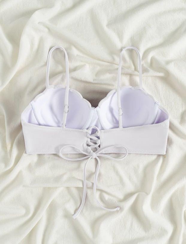 Scallop Trim Push Up Bikini Top Women S Fashion Swimwear Bikinis Swimsuits On Carousell