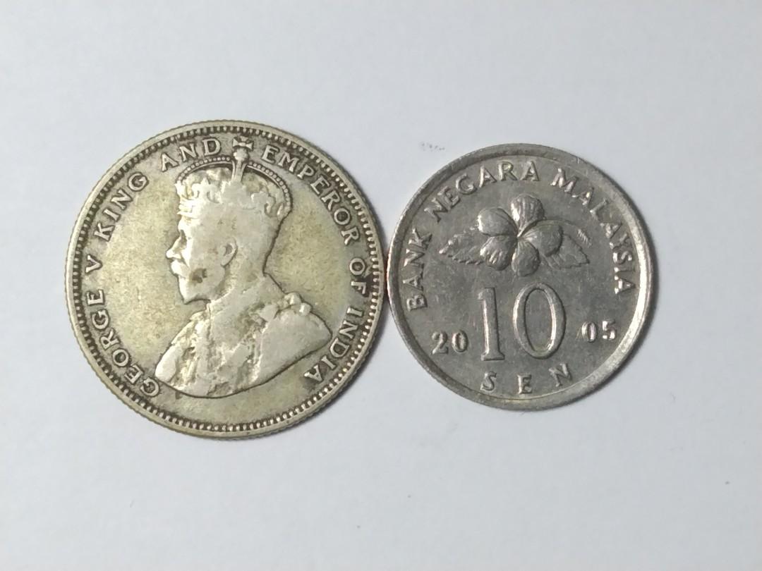 Silver Coin Straits Settlements King George V 20 Cents 1926 Hobbies