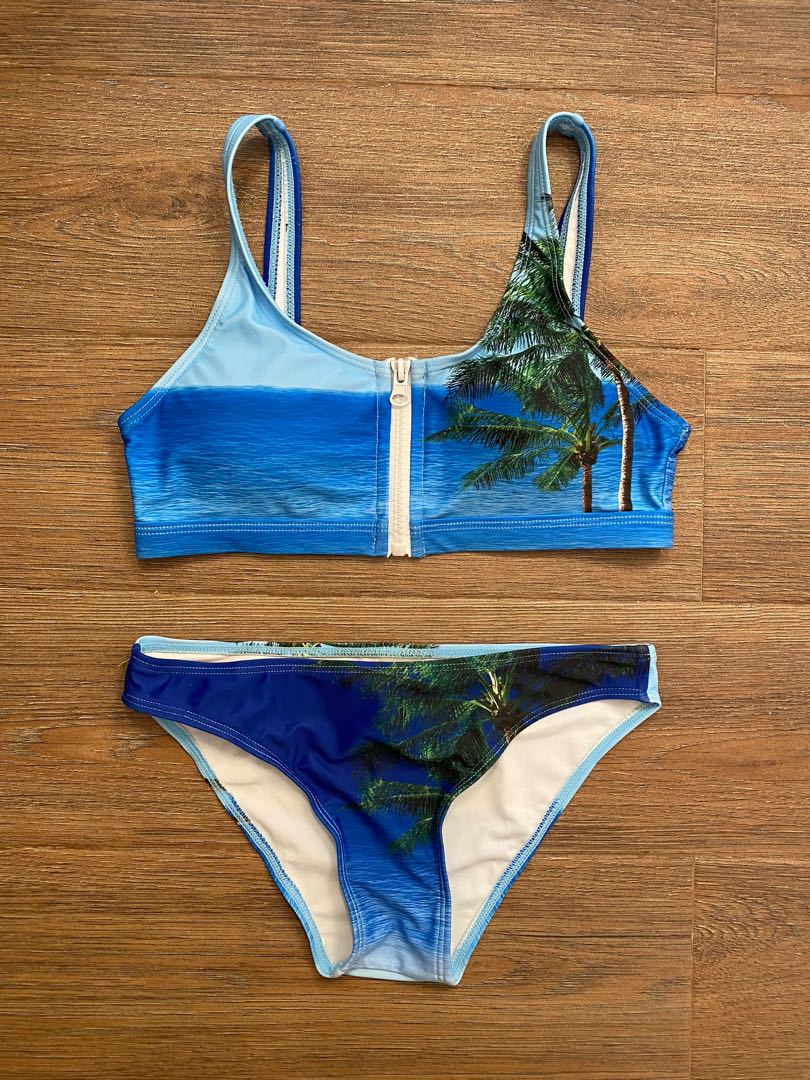 Coco Cabana Blue Tropical Two Piece Bikini Swimsuit Women S Fashion