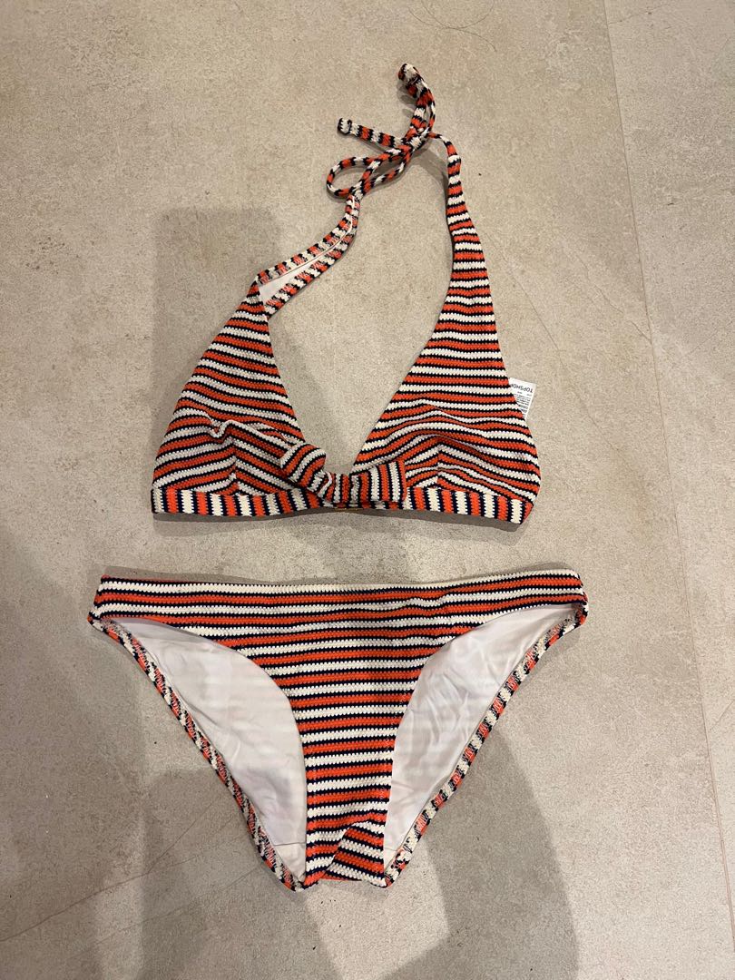Topshop Stripped Bikini Set Women S Fashion Swimwear Bikinis