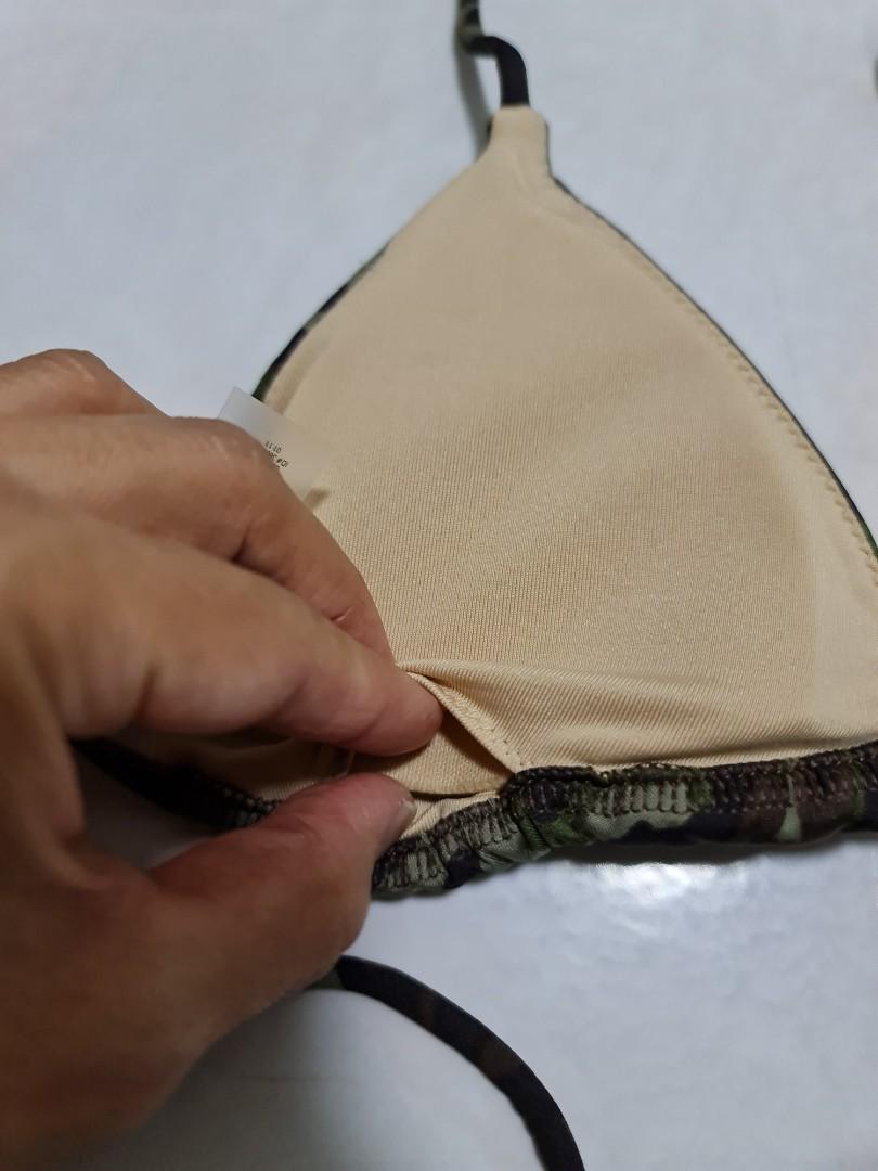Victoria S Secrets Camouflage Padded Triangle Sequin Bikini Top Women