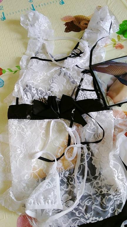 Set Lingerie Sexy G String Bando Model Cosplay Maid Pita Baju Sexy Wanita Dewasa Hot Fesyen