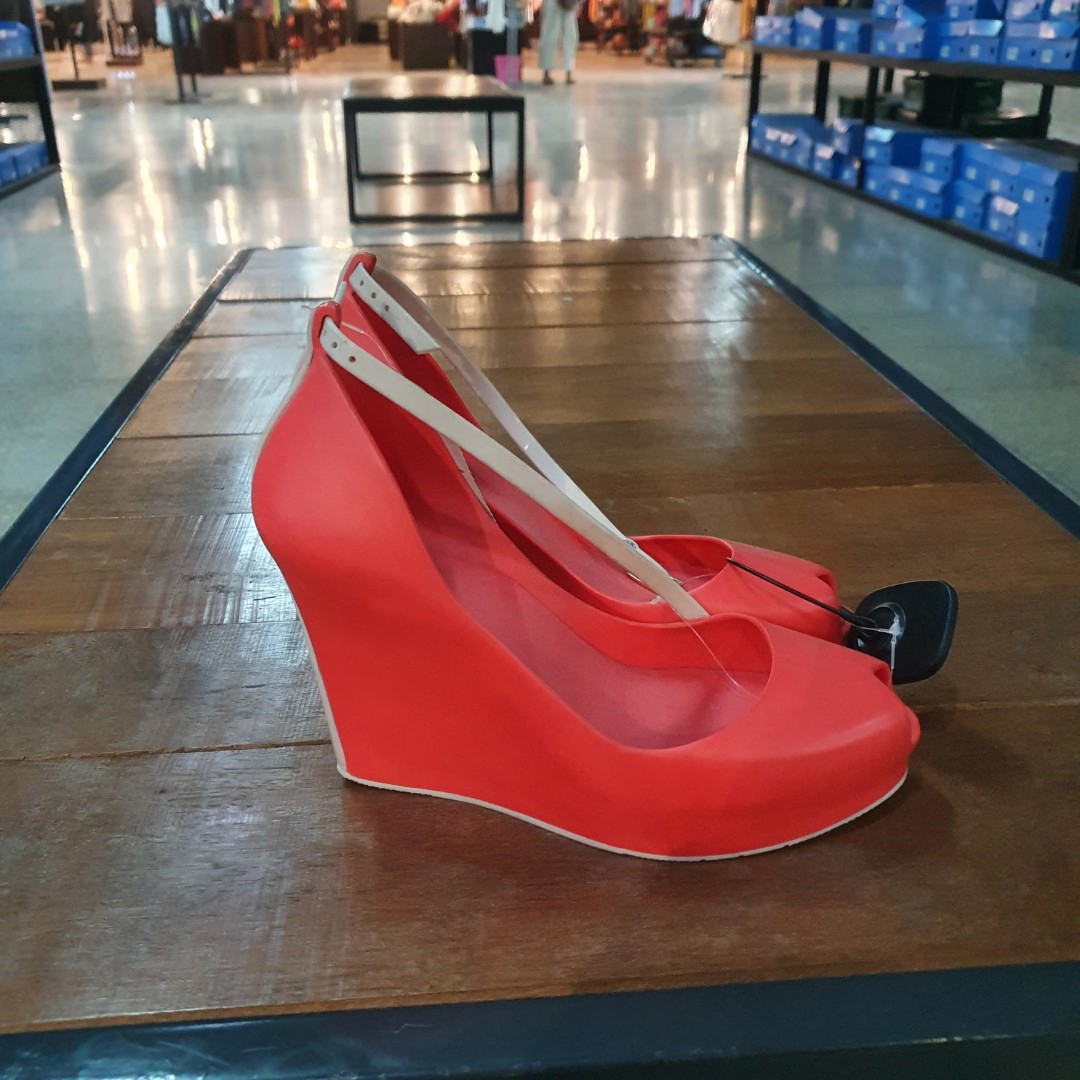 Melissa Patchuli Peep Toe Wedge Original Fesyen Wanita Sepatu Di