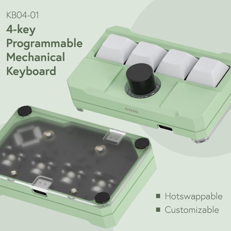 Programmable Key Mechanical Keyboard Macropad With Knob Hot Swap Socket RGB Backlit Macro Pad
