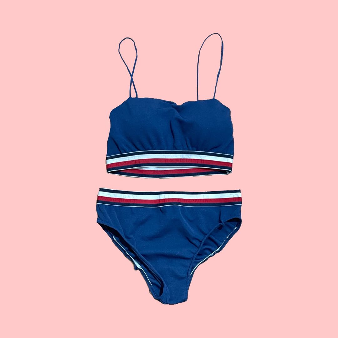 Two Piece Bikini Blue Women S Fashion Swimwear Bikinis Swimsuits