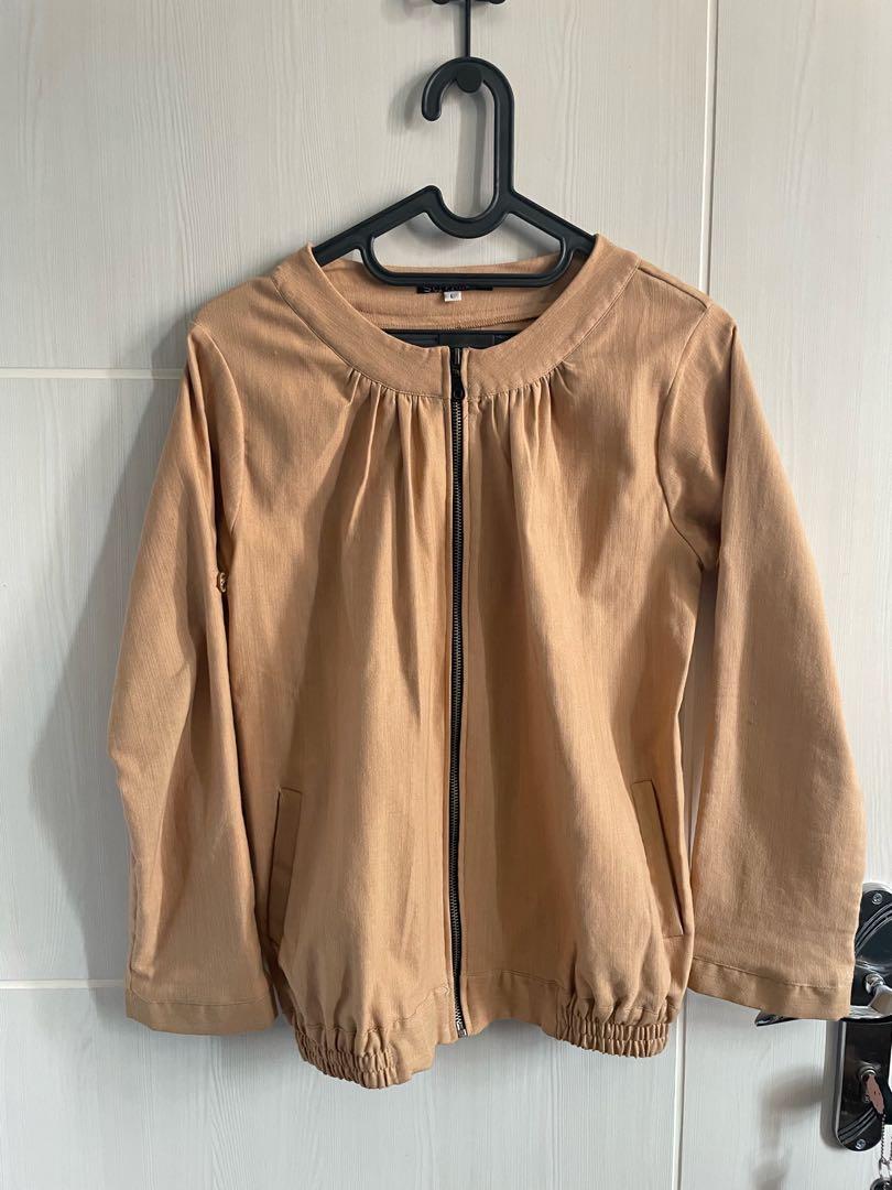 Outer Jaket Krem Nude Stratto Zara Mango Jacket Fesyen Wanita Pakaian