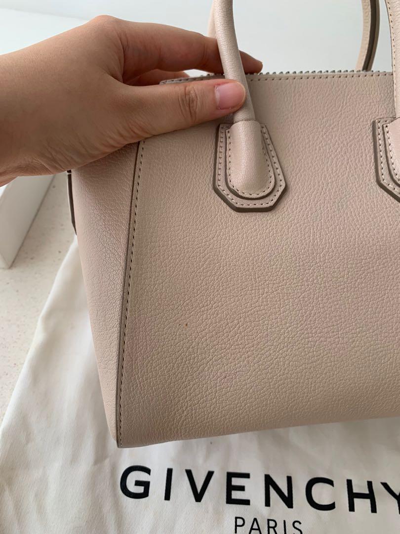 Givenchy Mini Antigona Nude Grained Barang Mewah Tas Dompet Di