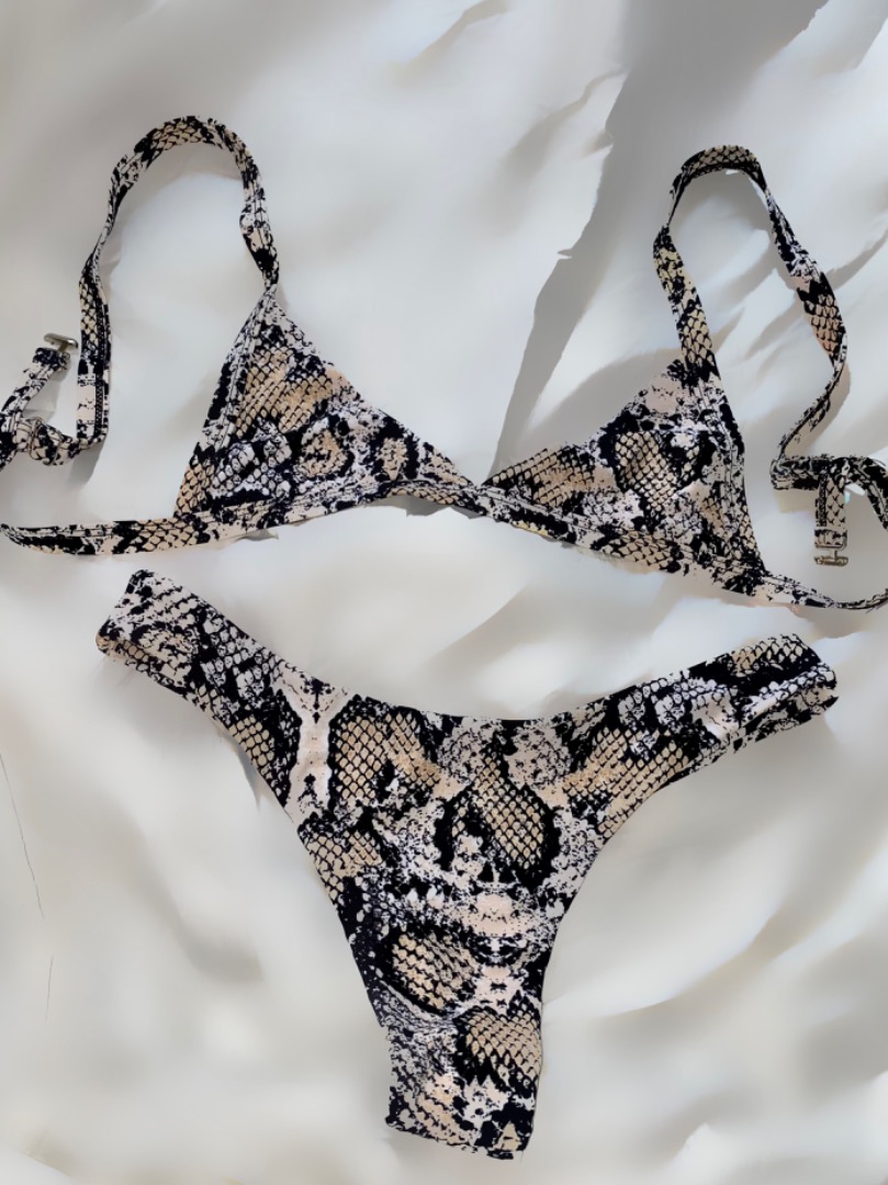 Highleg Snake Skin Bikini Swimsuit Women S Fashion Swimwear Bikinis
