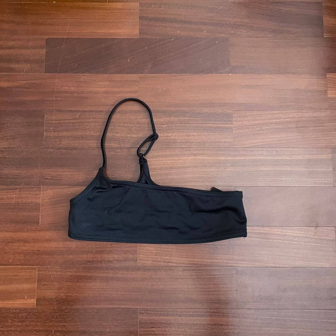 Collusion Black Asymmetry One Shoulder Toga Bikini Top Women S Fashion Swimwear Bikinis