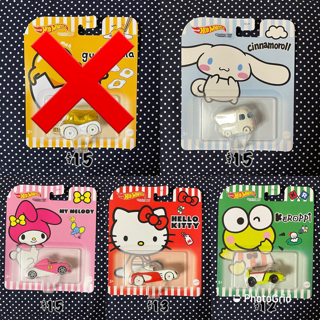 Bnip Mattel Hot Wheels Character Cars Sanrio Collectibles Cinnamoroll Gudetama My Melody