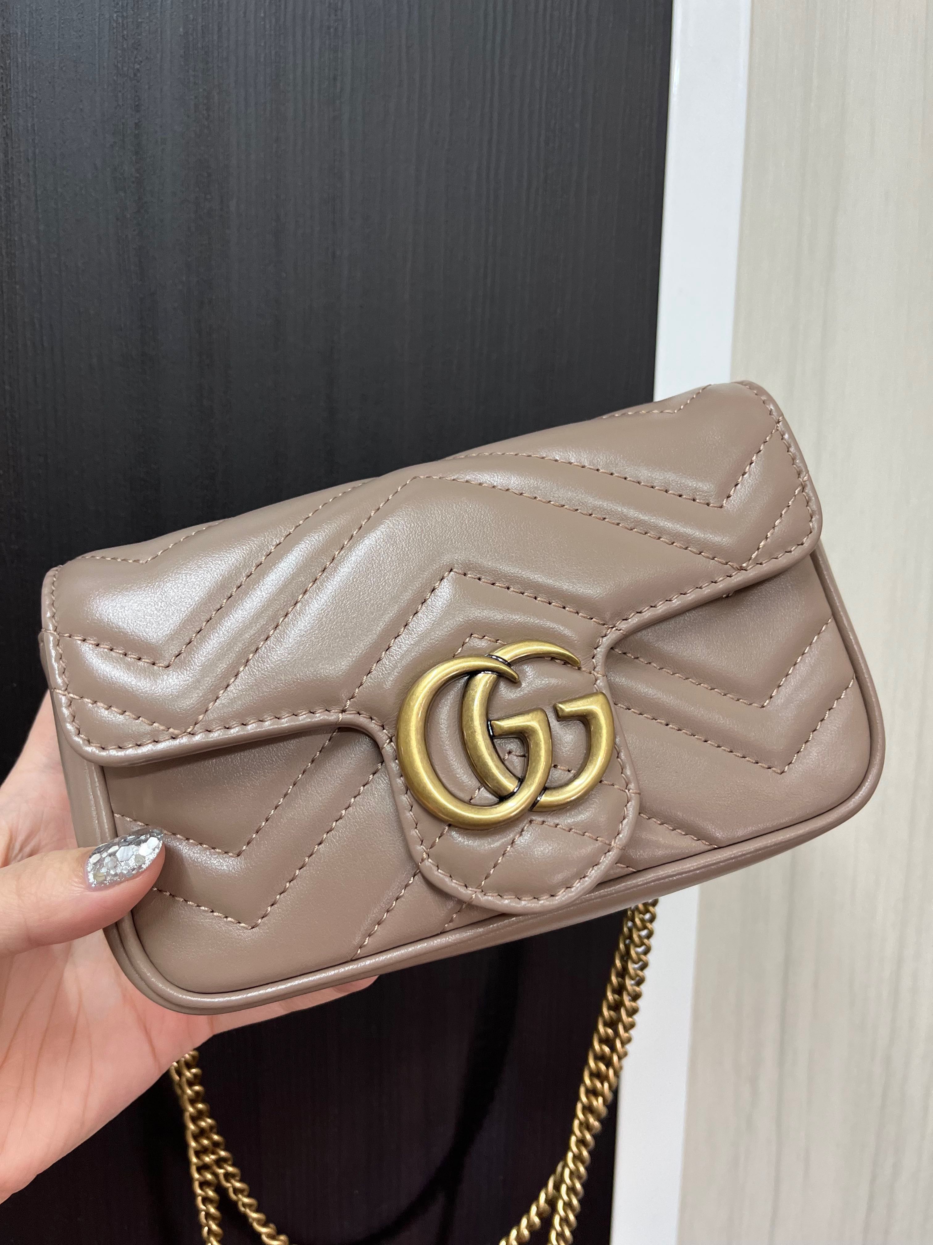 Gucci Marmont Super Mini Nude Women S Fashion Bags Wallets Cross