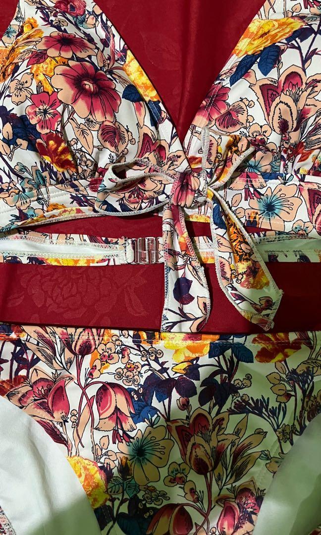 Pierre Cardin Floral Bikini Set Fesyen Wanita Pakaian Wanita Lainnya