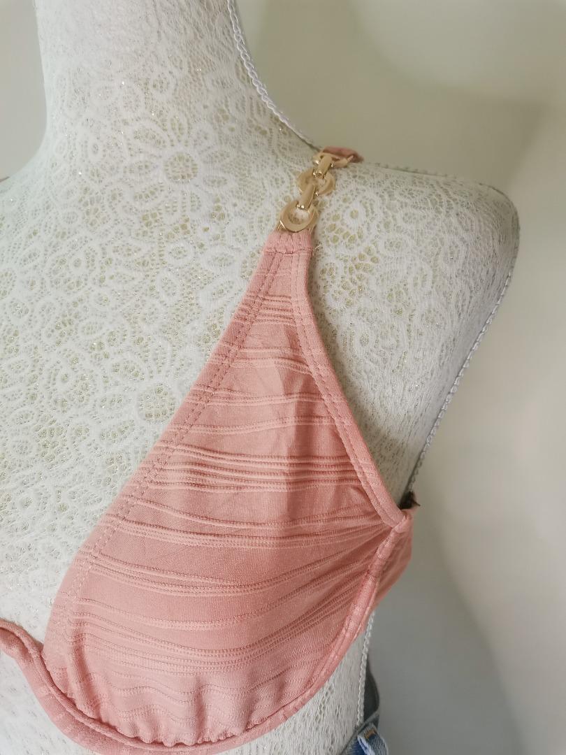 Rose Gold Bikini Top Women S Fashion Swimwear Bikinis Swimsuits On Carousell