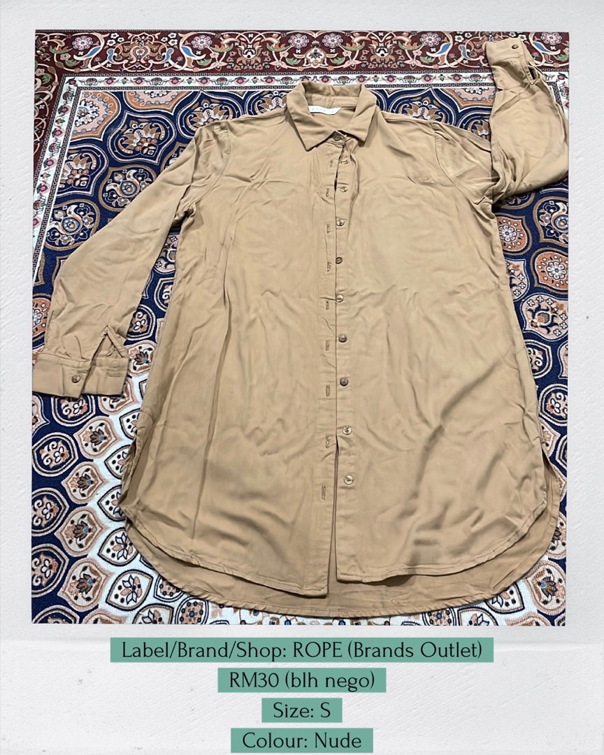 Rope Kemeja Nude Brands Outlet Women S Fashion Tops Blouses On Carousell