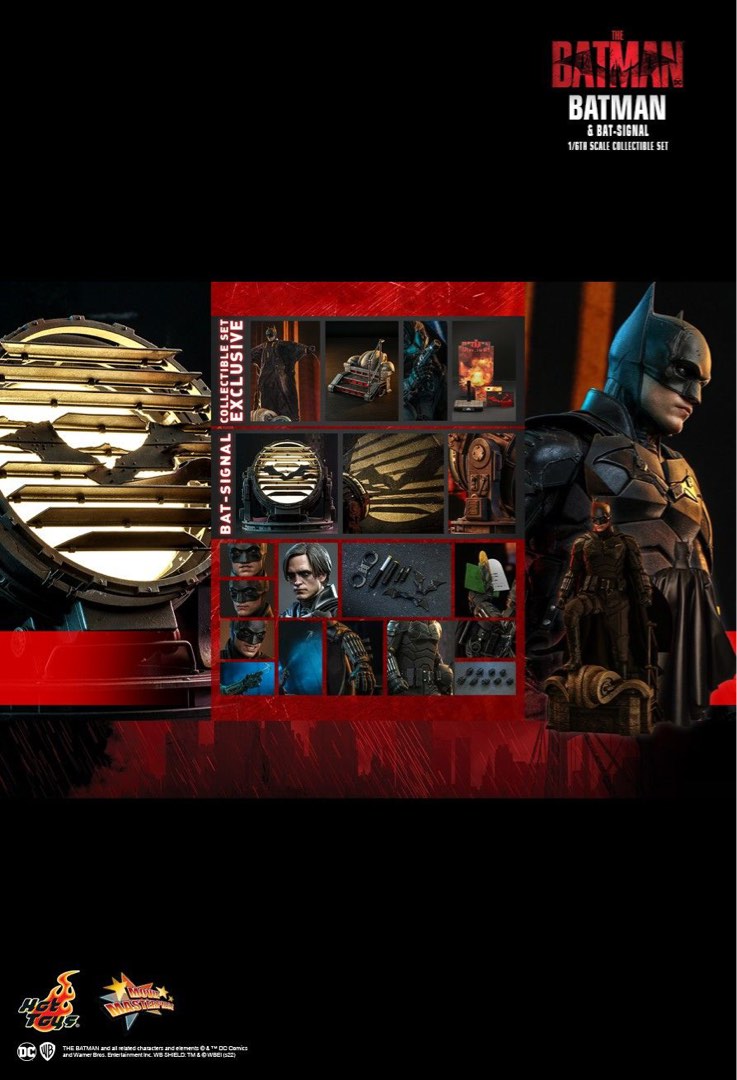 The Batman Batman and Bat Signal set hot toys hottoys dc mms641 Vip會員單 蝙蝠俠 2022 興趣及遊戲 玩具 遊戲類