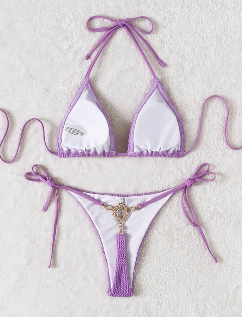Sexy Triangle Side Tie Bikini Set Women S Fashion Swimwear Bikinis