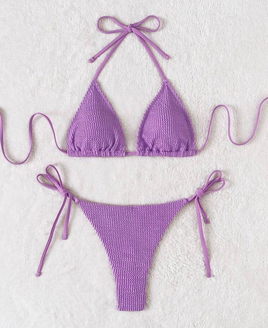 Sexy Triangle Side Tie Bikini Set Women S Fashion Swimwear Bikinis