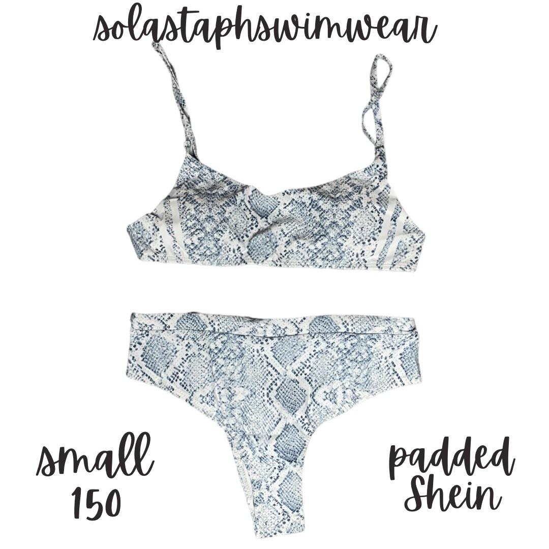 Shein Snake Print Highwaist Highcut Bikini Women S Fashion Swimwear