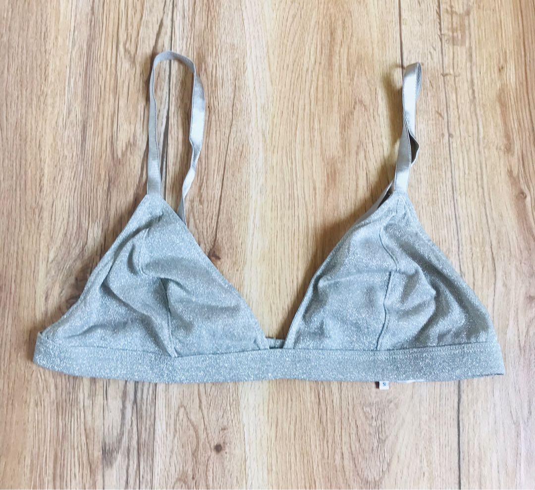 Silver Bikini Top Women S Fashion Swimwear Bikinis Swimsuits On Carousell