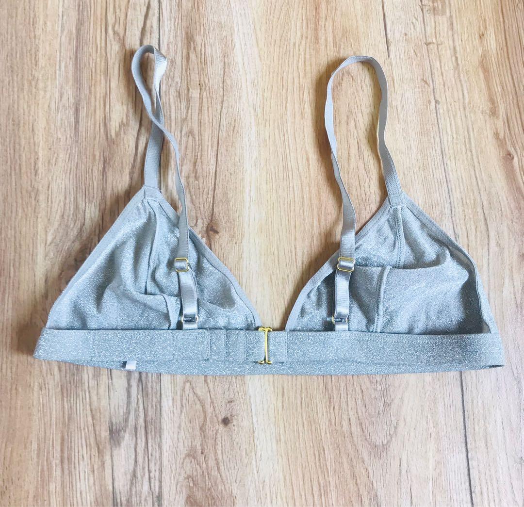 Silver Bikini Top Women S Fashion Swimwear Bikinis Swimsuits On Carousell