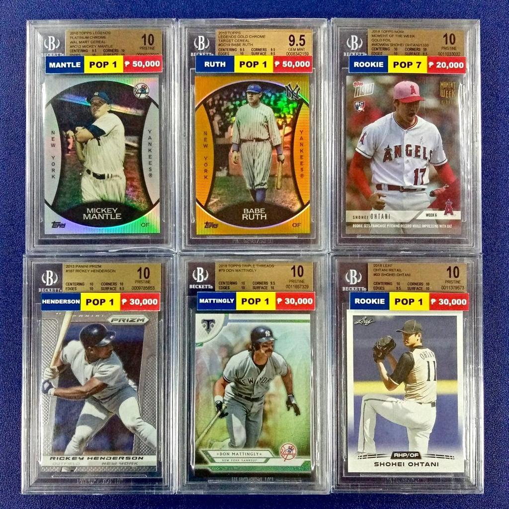 Bgs Mickey Mantle Babe Ruth Rickey Henderson Don Mattingly Shohei