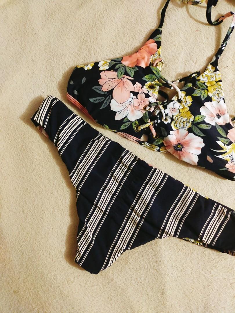 BILLABONG AWAY WE GONE STRAPPY CAMI TWO PIECE BIKINI SWIMSUIT Women S Fashion Swimwear