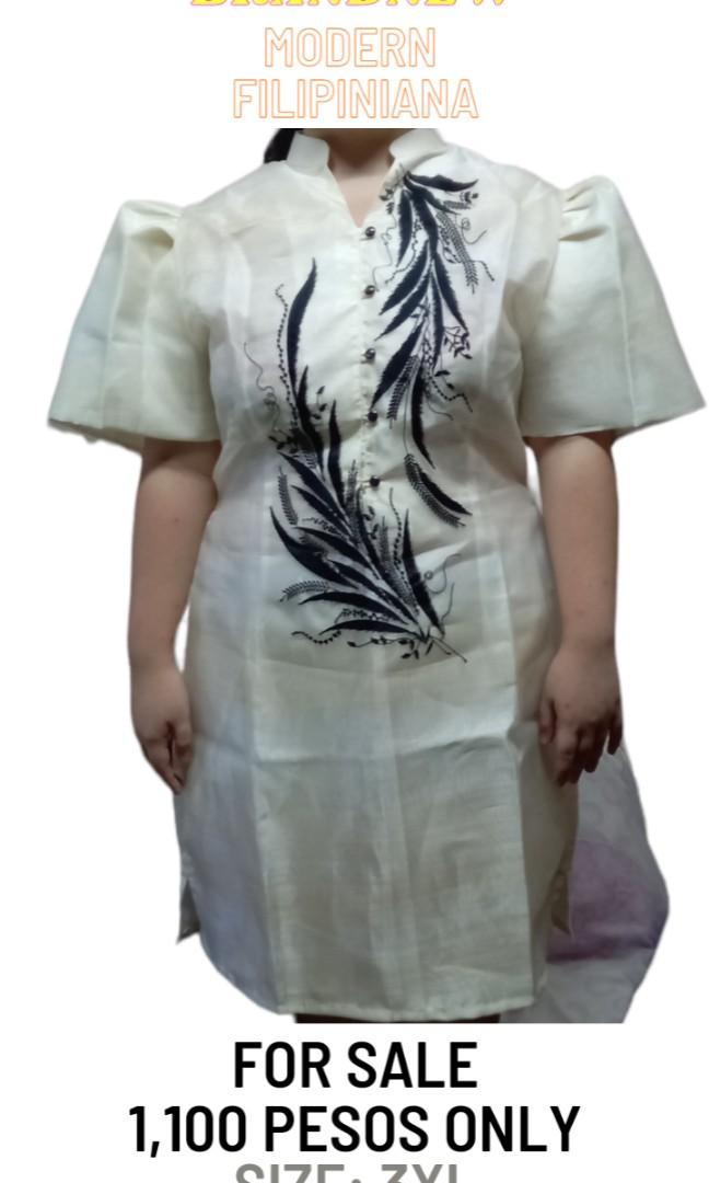 Modern FILIPINIANA Dress Silk BARONG TAGALOG Philippine Modern