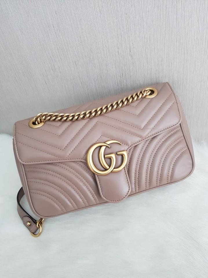 Ready Gucci Marmont Nude Ghw Fesyen Wanita Tas Dompet Di Carousell