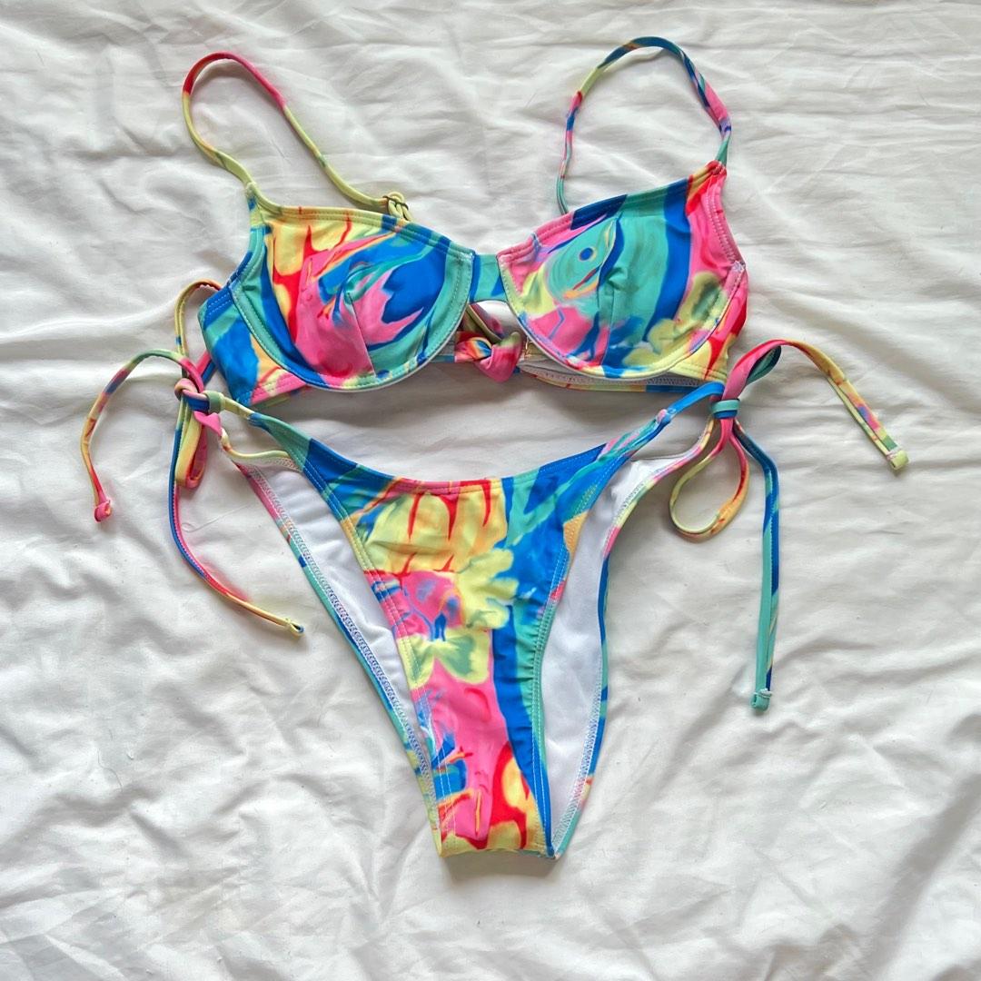 Colourful Underwire Padded Bikini Set Women S Fashion Swimwear