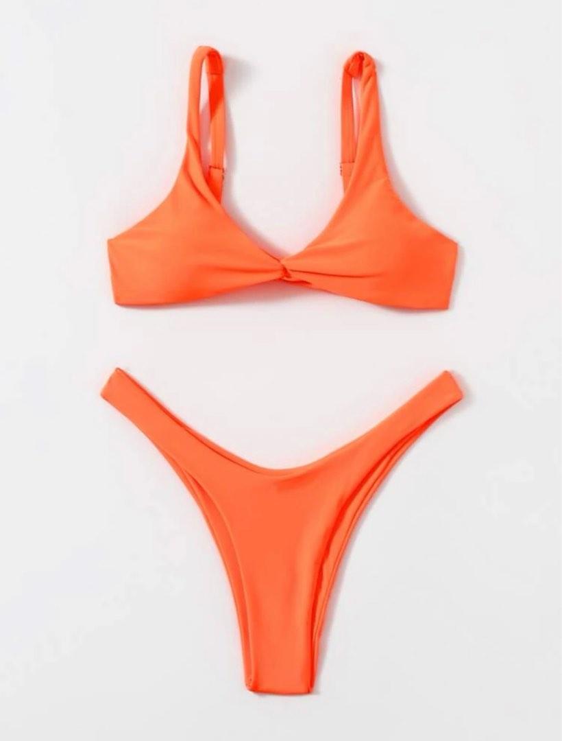 Shein Twist Front High Cut Bikini Swimsuit Women S Fashion Swimwear
