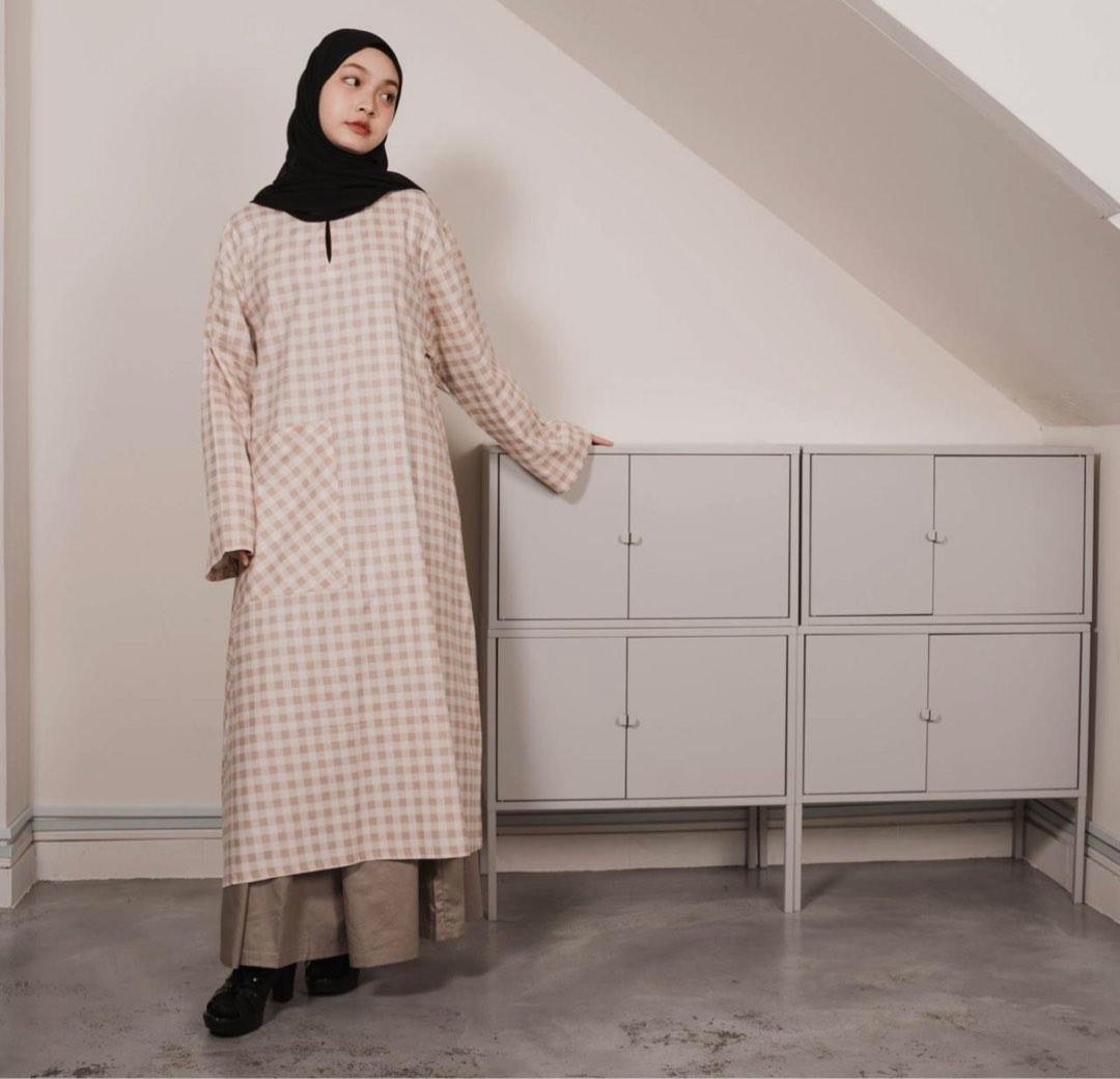 Kaifiyyah Kurung Lucy Checks Nude Women S Fashion Muslimah Fashion