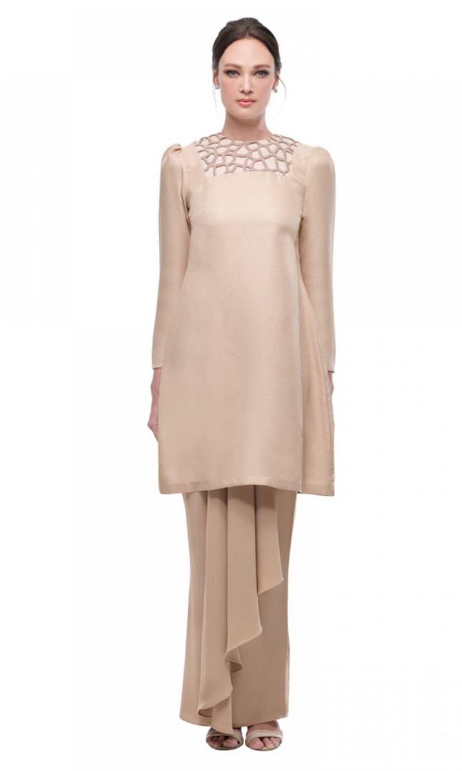 Jannahnoe Roselle Kurung In Nude Women S Fashion Muslimah Fashion Baju Kurung Sets On