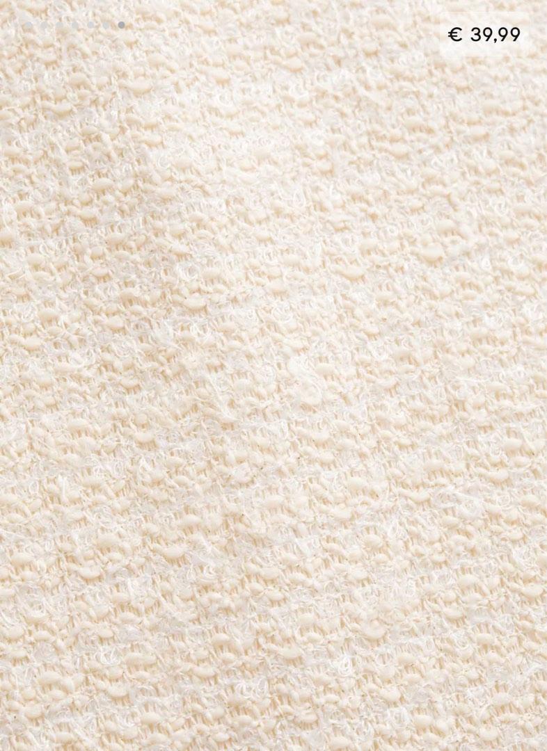 Mango Tweed Dress Krem Nude Beige Fesyen Wanita Pakaian Wanita