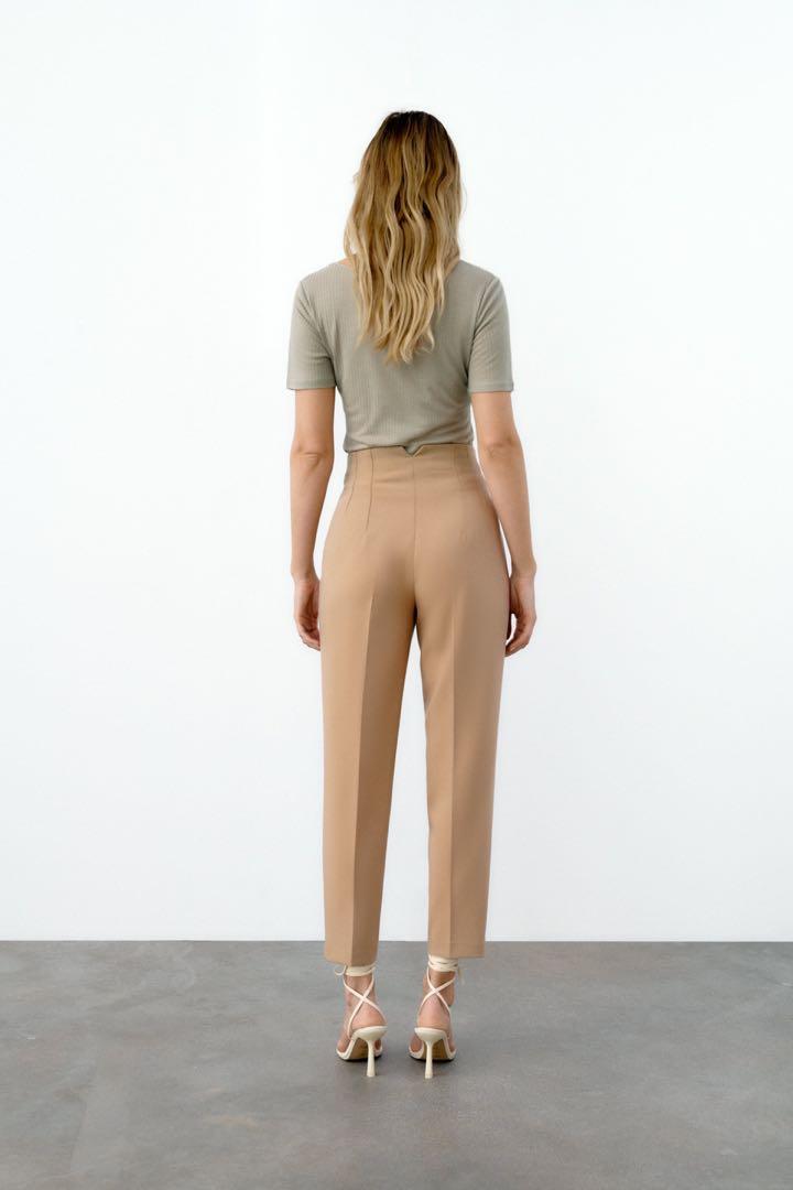 Zara Nude Trouser Women S Fashion Bottoms Jeans On Carousell