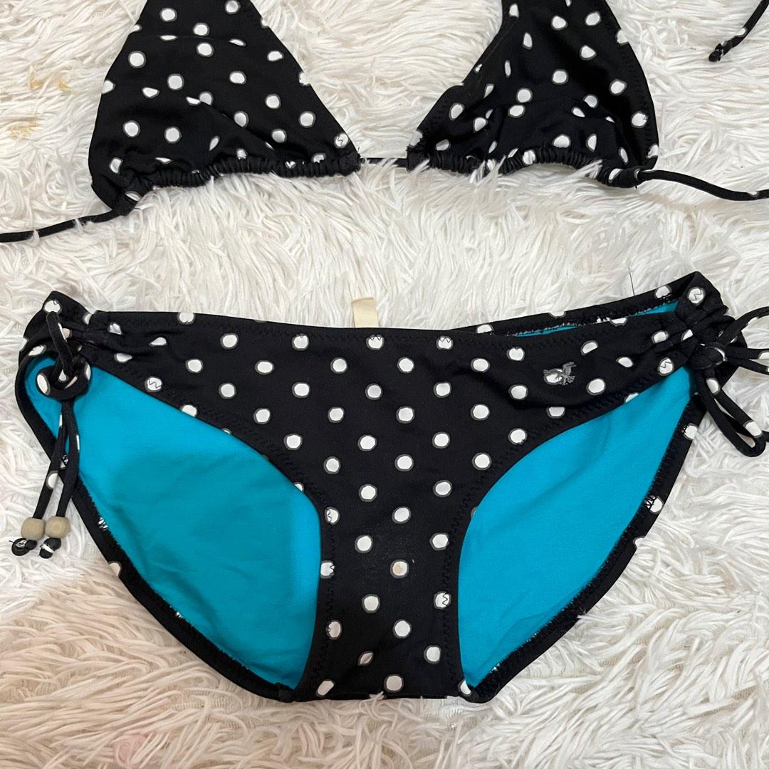 American Eagle Black Polka Dots Bikini Women S Fashion Swimwear Bikinis Swimsuits On Carousell