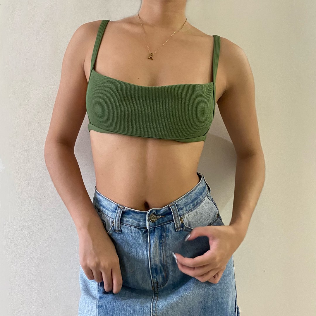 Army Green Bikini Top Women S Fashion Swimwear Bikinis Swimsuits