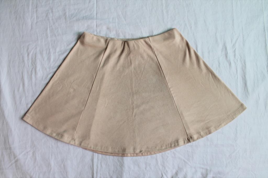 F Nude Blush Suede Skirt Women S Fashion Bottoms Skirts On Carousell