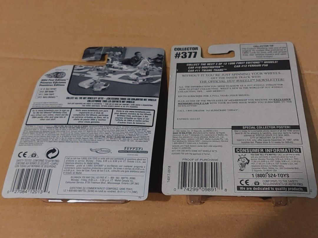 法拉利 Ferrari Hot Wheels 開蓬 F Tooned Enzo First Editions 系列 馬來西亞製造 Qcar Hotwheels 興趣及遊戲 玩具